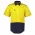  ZW115 - Mens Hi Vis Short Sleeve Shirt - Yellow/Navy