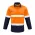  ZW133 - Mens FR Closed Front Hooped Taped Spliced Shirt - Orange/Navy
