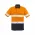  ZW835 - Mens Rugged Cooling Taped Hi Vis Spliced Short Sleeve Shirt - Orange/Navy