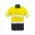  ZW835 - Mens Rugged Cooling Taped Hi Vis Spliced Short Sleeve Shirt - Yellow/Navy