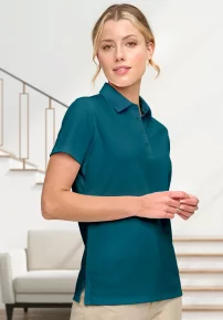 Ladies Sustainable Jacquard Knit Polo