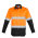  ZW123 - Mens Hi Vis Spliced Industrial Shirt - Hoop Taped - Orange/Black