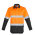  ZW123 - Mens Hi Vis Spliced Industrial Shirt - Hoop Taped - Orange/Charcoal