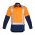  ZW124 - Mens Hi Vis Spliced Industrial Shirt - Shoulder Taped - Orange/Navy