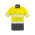  ZW835 - Mens Rugged Cooling Taped Hi Vis Spliced Short Sleeve Shirt - Yellow/Charcoal